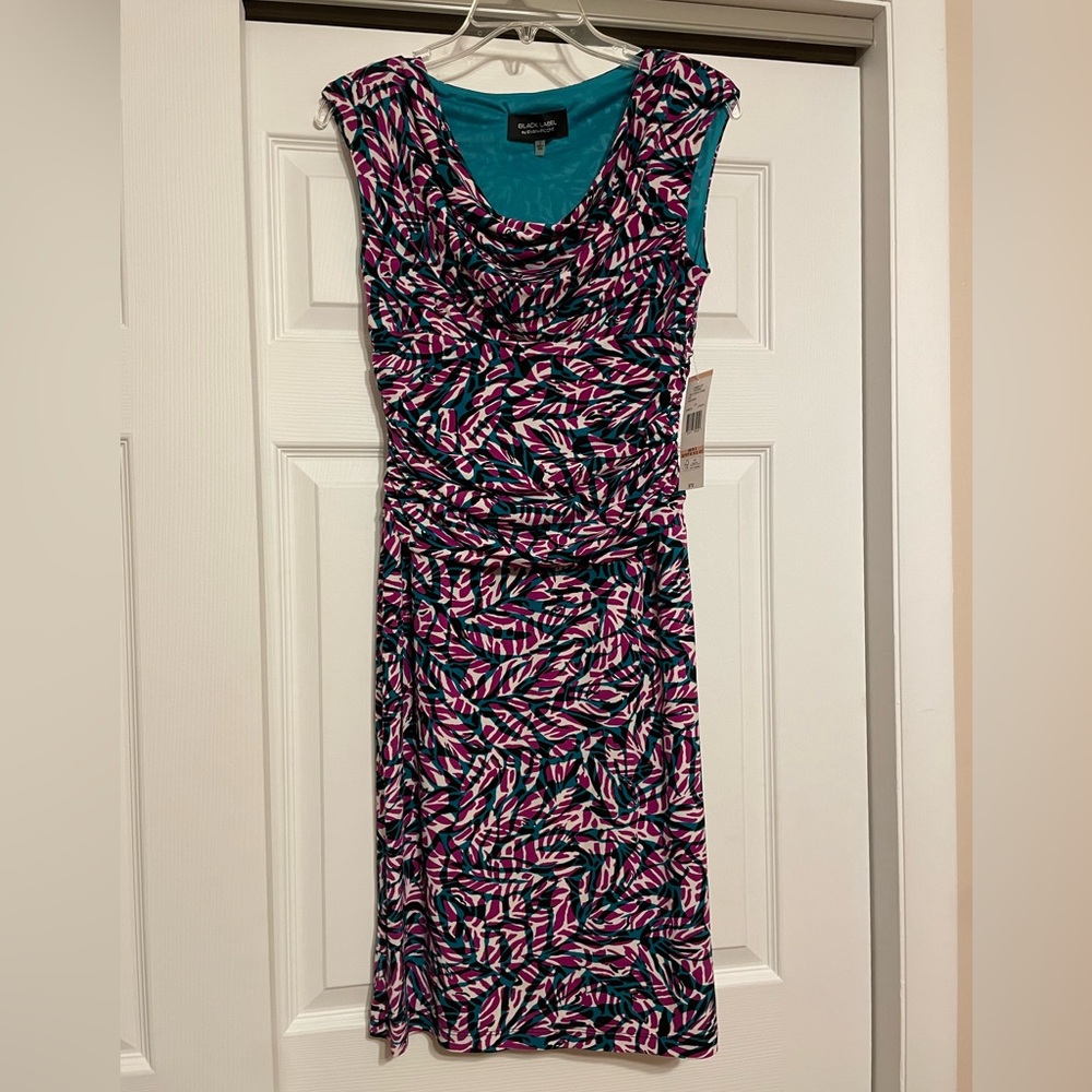 Brand New Evan Picone Purple & White Floral Dress - Size 2